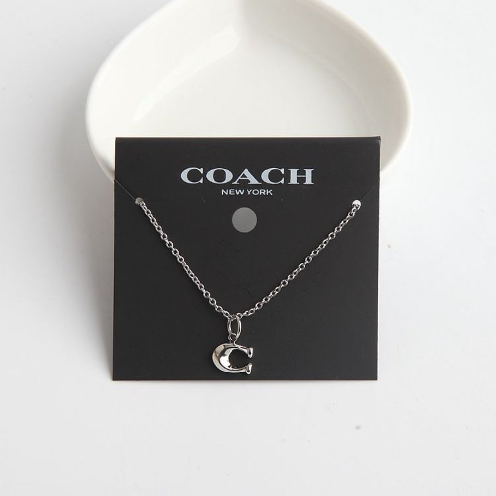 BRAND NEW COACH SIGNATURE C SILVER NECKLACE